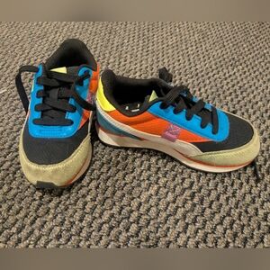 Kids Multicolor Puma Athletic Sneakers - Blue, Orange & Yellow
